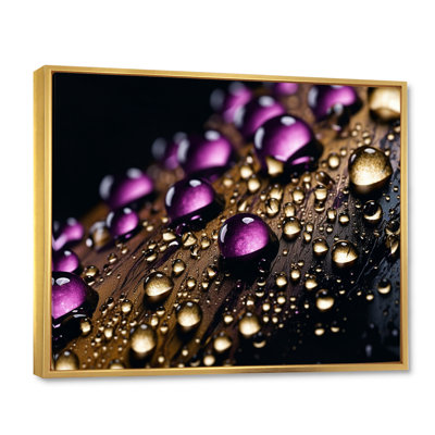 Mauve rose avec gouttes de pluie II, reproduction d'art sur toile