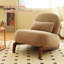 Fauteuil de chambre compact et polyvalent, ensemble de 2, revêtement en velours avec pieds en bois massif