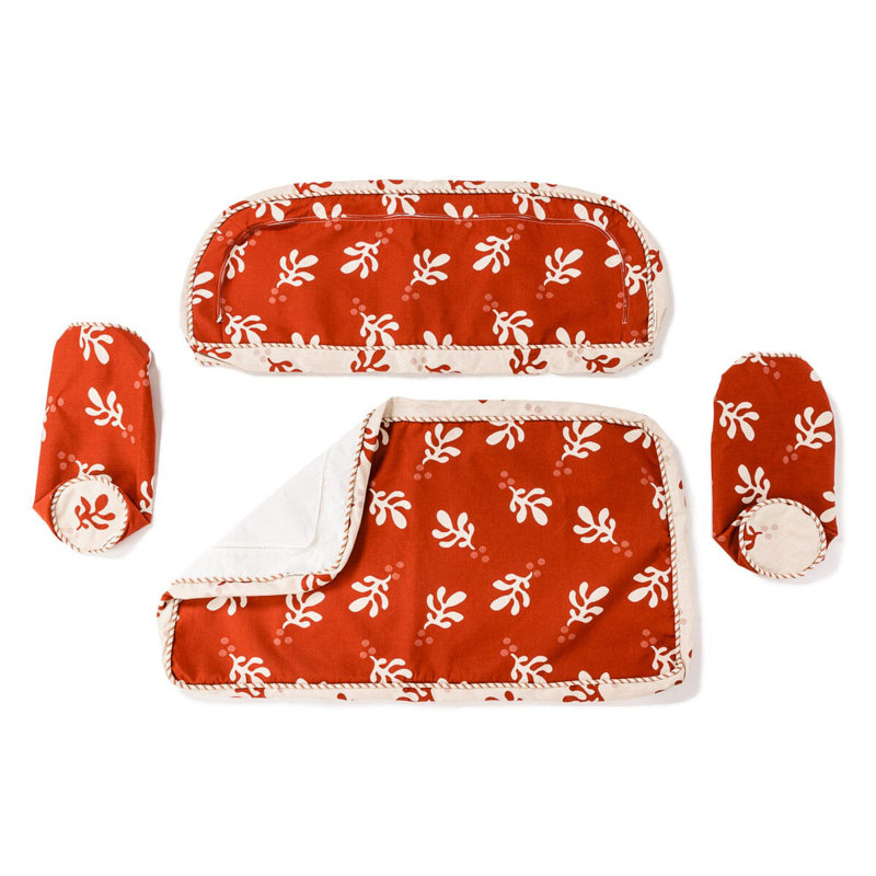Ensemble de housse pour causeuse Al Fresco, Acrylique floral rouge / blanc