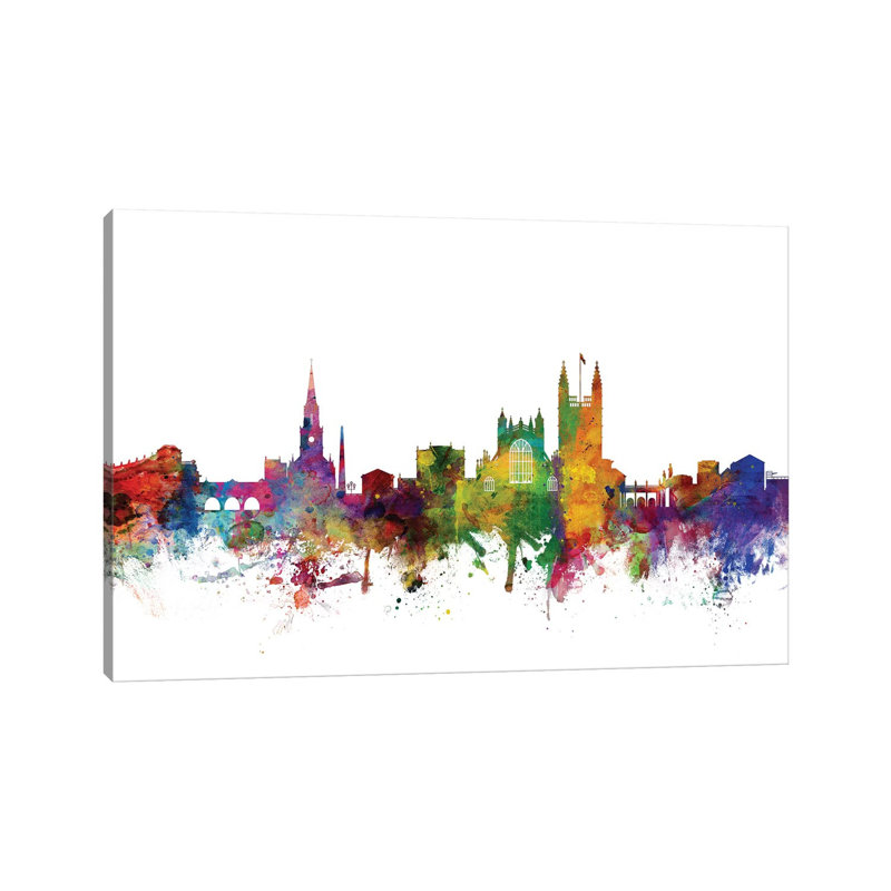 Bath, England Skyline Cityscape by Michael Tompsett - Wrapped Canvas Gallery-Wrapped Canvas Giclée