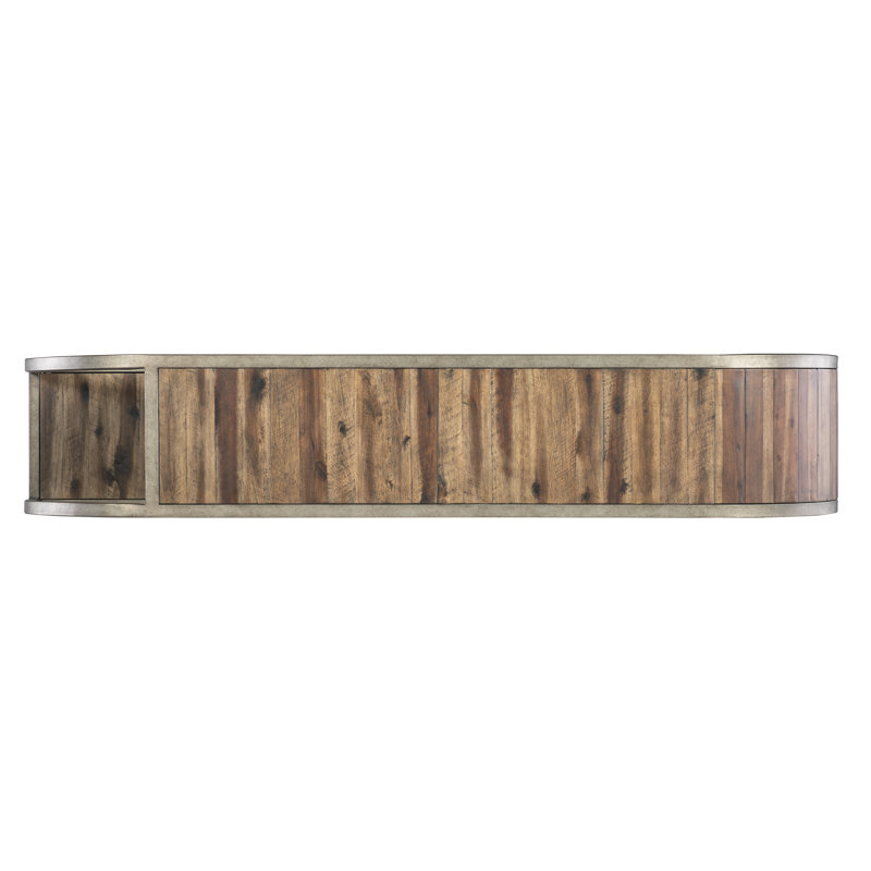 Rustic Brown Wood and Metal Console Table with Storage