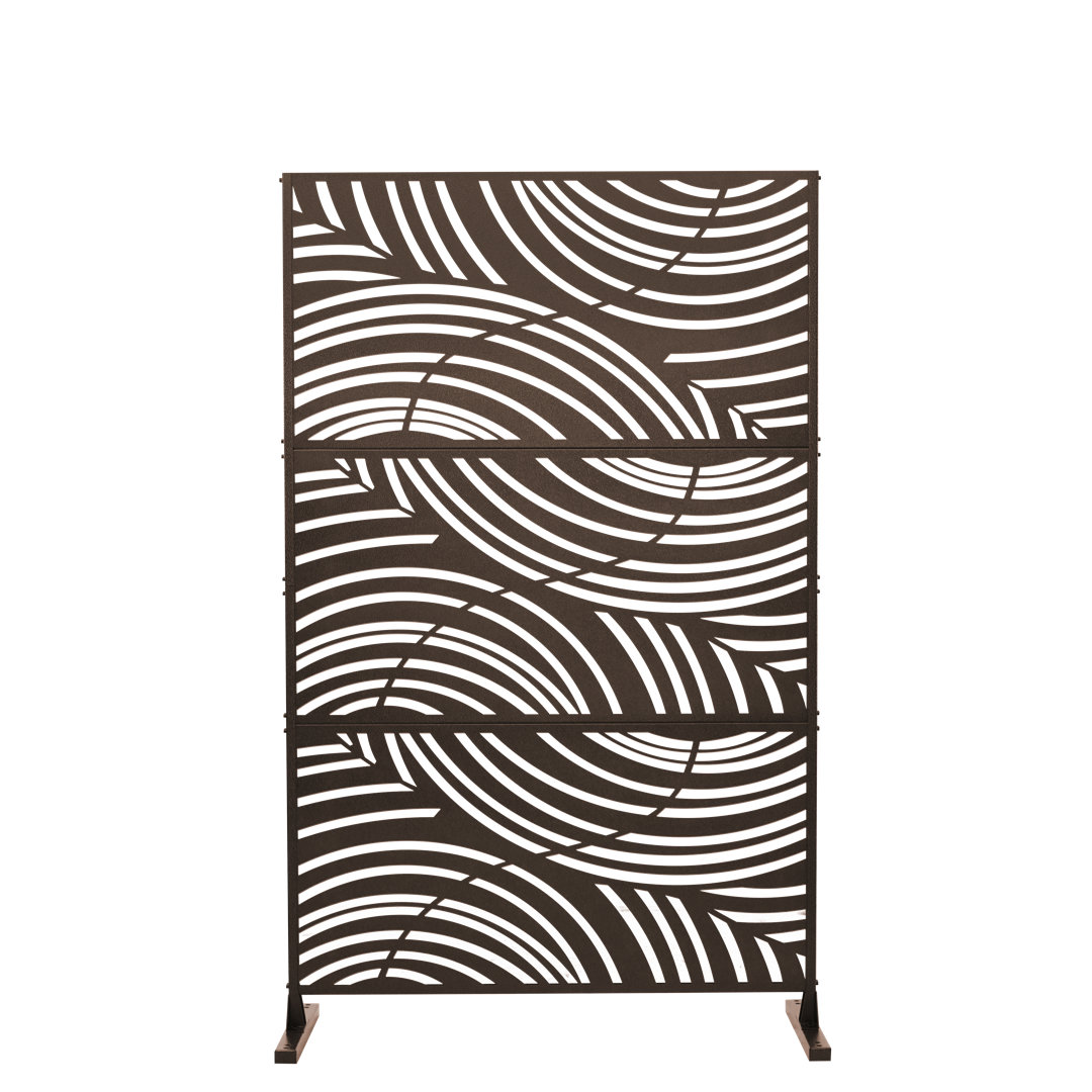 71.5"H X 47.2"W Outdoor Privacy Screen 3-Panel Freestanding, Decorative Room Divider EASCOM 