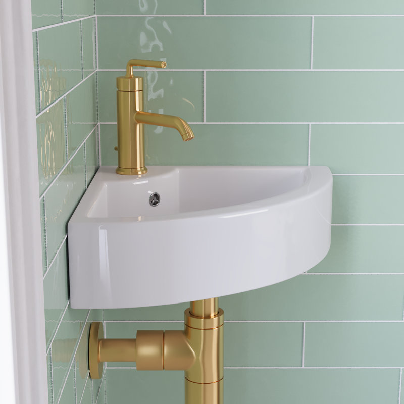 DeerValley 18" x 13''White Ceramic Specialty Wall Mount Bathroom Sink with Faucet Hole and Overflow