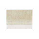 Reversible Hand Tufted Cotton Area Rug in Ivory/Light Olive
