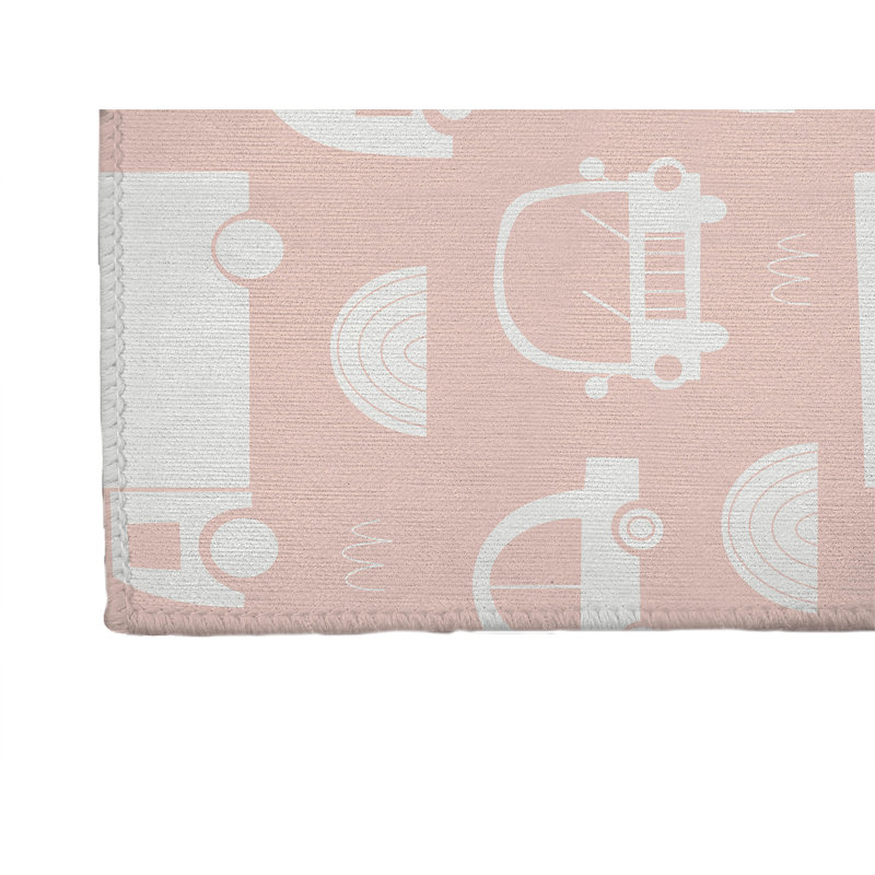 Traffic Kids Play Mat, Pink, Rectangle 4' x 6'