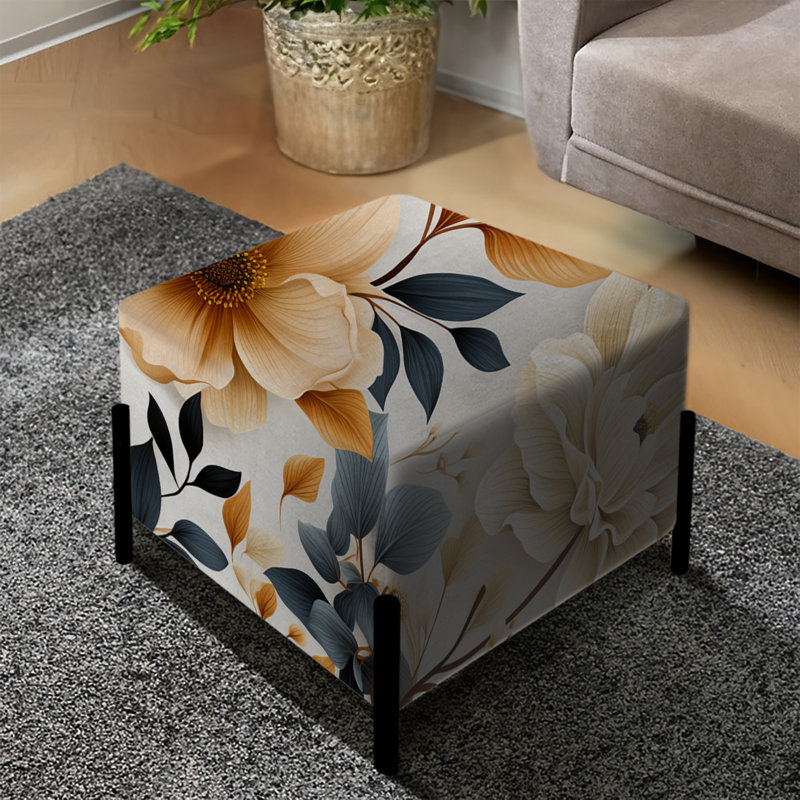 Boho Earthy Blooms - Repose-pieds carré floral