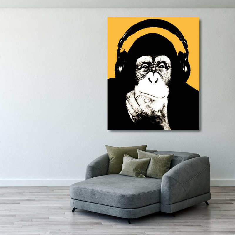 Headphones Monkey, 34" H x 28" W