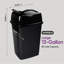 Large Plastic Kitchen Trash Can with Swing Lid, 13 Gallon - 50 Litre, Black-122762275