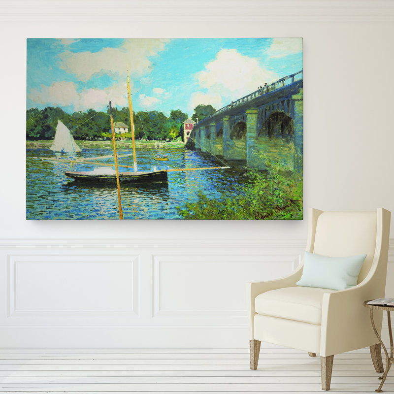 « japanese foot bridge » par claude monet print, H 32 po x l 48 po x P 1,5 po, Toile tendue