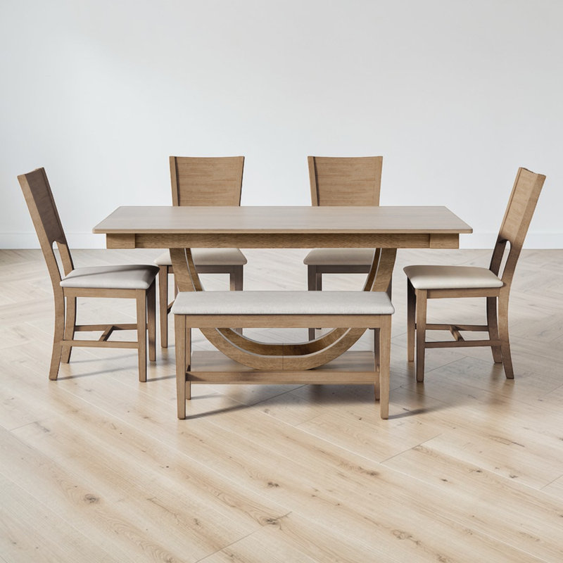 Aspelare Rectangular Dining Set, Brown