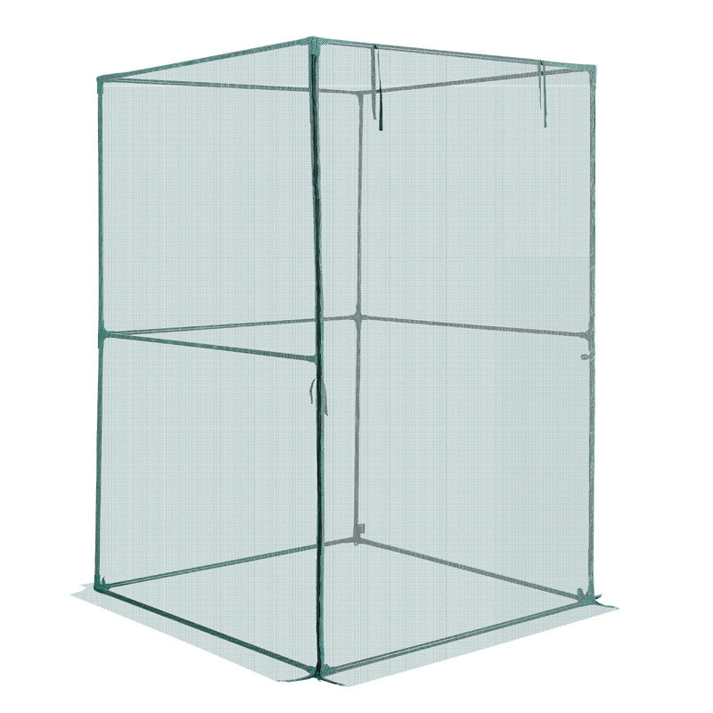 Crop Cage, 3.9 x 3.9 x 5.9 ft Plant Protection Tent with Zippered Door, Wind-Resistant Tall Crop Cage, Easy to Install, Outdoor Raised Bed Cover, Tomato Plant Netting for Garden Patio Lawn