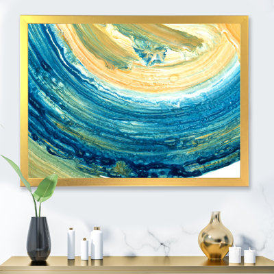 «Blue and Yellow Brush Waves», reproduction sur toile