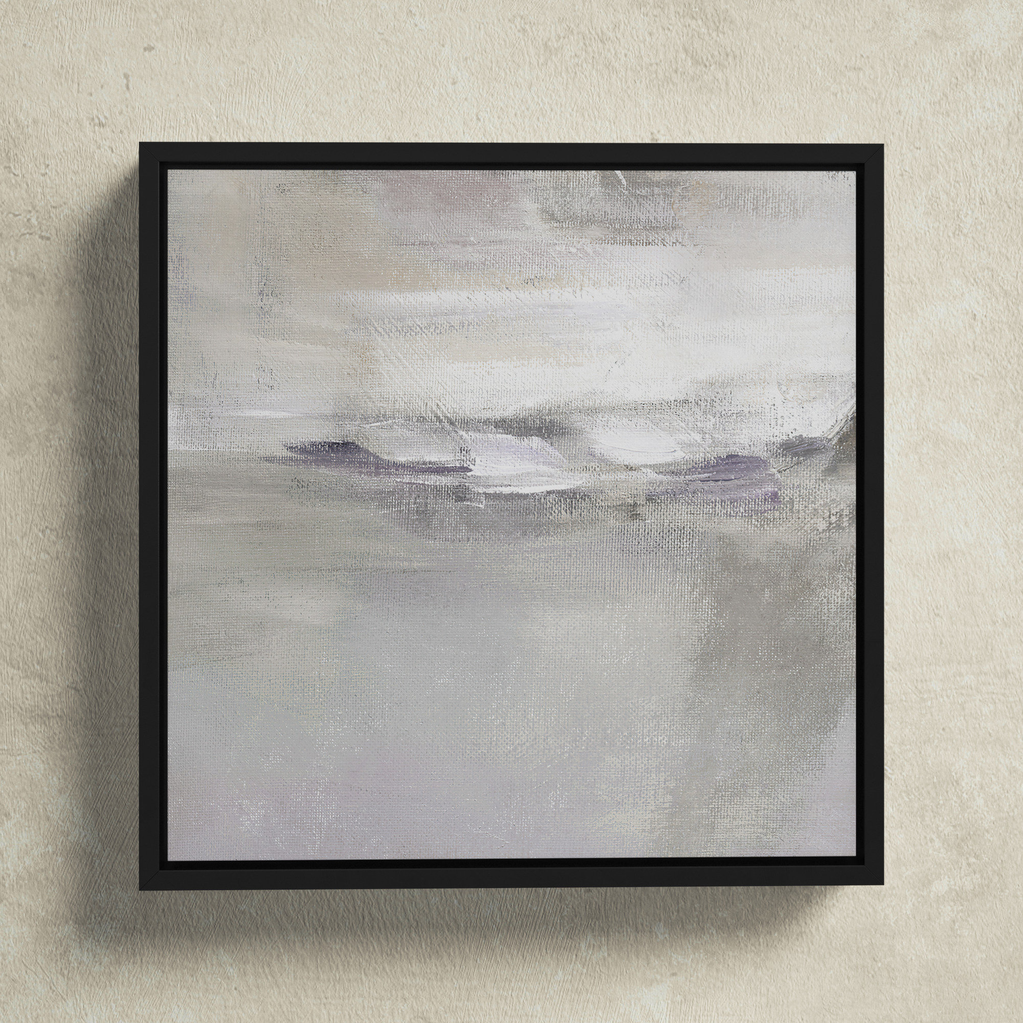 Lilac Horizon by Nan - Floater Frame Print on Canvas, Black Framed, 13.5" H x 13.5" W