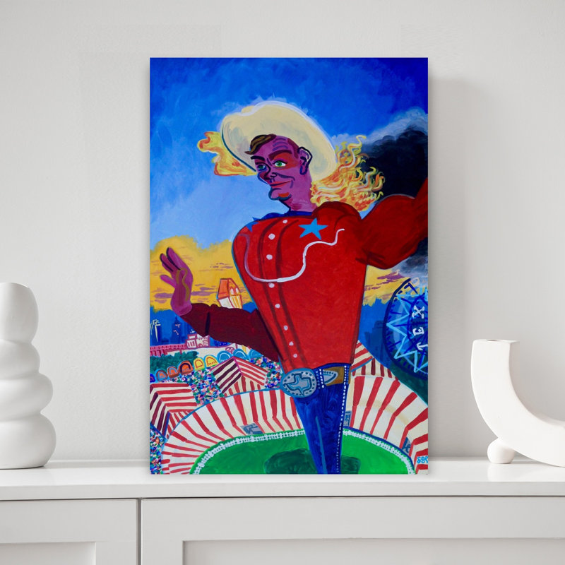 Big Tex Aflame Contemporary Sunset Wall Art Print 1 Piece Wrapped Canvas Wall Art, 45.72cm H x 30.48cm W