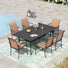 Ensemble de salle à manger rectangulaire avec chaise empilable PVC-coated polyester