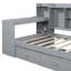 Lit de jour simple gris avec pin, 3 tiroirs et bureau avec rangement et espace de travail - Fabrication en pin pour plus d'efficacité-1230038621-1230038620