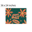 Tapis de bain orange à motif de lettres marguerites, 36 x 24