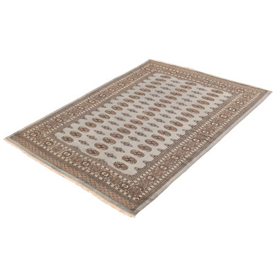 Tapis gris 5 pi 11 po x 7 pi 11 po Finha Peshawar Bokhara