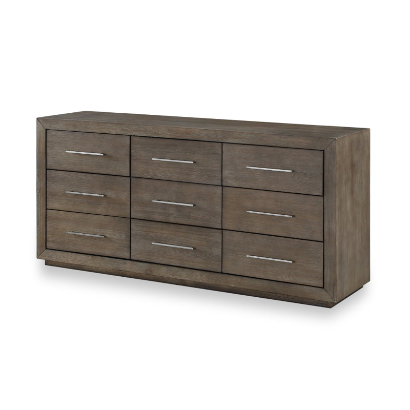 Commode 9 tiroirs Brooks, Brun