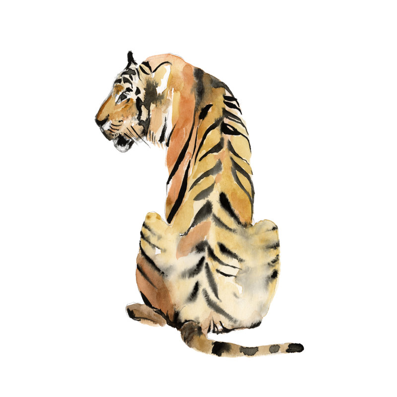 Tigre assis II, H 12 po x l 8 po x P 1,25 po
