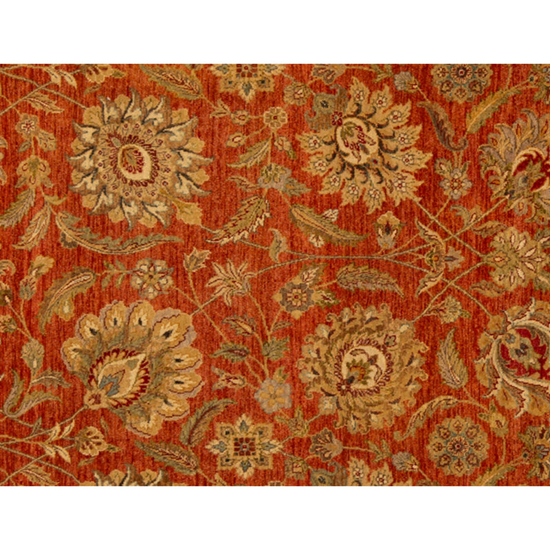 Tapis rouille et noir noué à la main de haute qualité