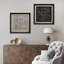 Mid-Century Modern Black and White Line - Ensemble de 2 peintures sur toile encadrées-86450654