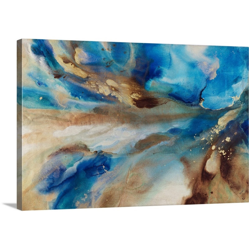 « flowing horizon », peinture sur toile, Toile tendue, H 12 po x l 18 po x P 1,25 po