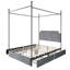 Lit plateforme en métal avec tiroirs de rangement en velours-733900015-733900009