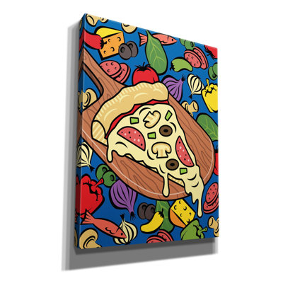 «Pizza Slice With Toppings On Canvas» par Ron Magnes, reproduction