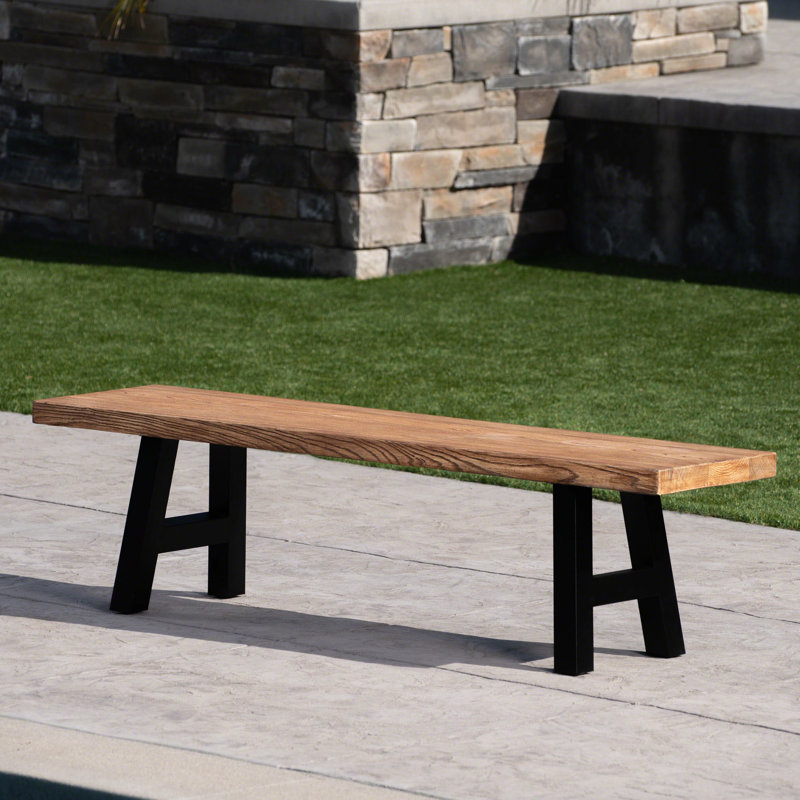Banc de pique-nique en béton léger Uppingham, Chêne naturel
