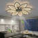 Acea 35.4" Modern Flush Mount Ceiling Fan with LED Light Dimmable 8 - Light Flush Mount with Remote