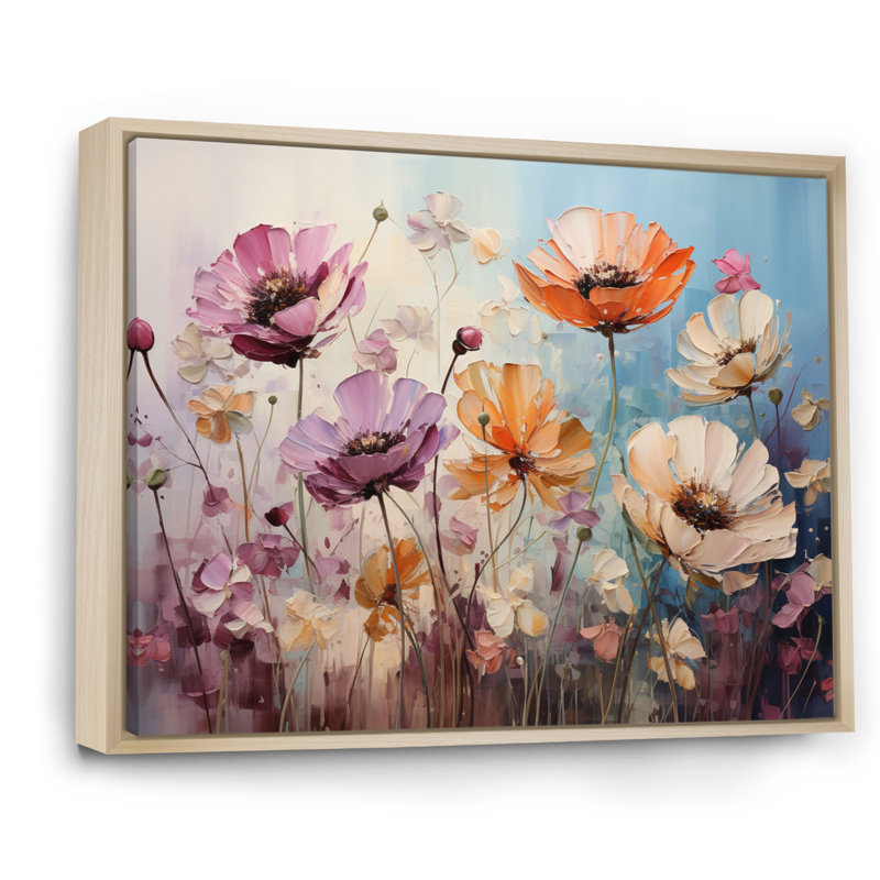 «Meadow Impressionistic Blooms» sur toile, H 34 po x l 44 po x P 1,5 po, Cadre naturel flottant
