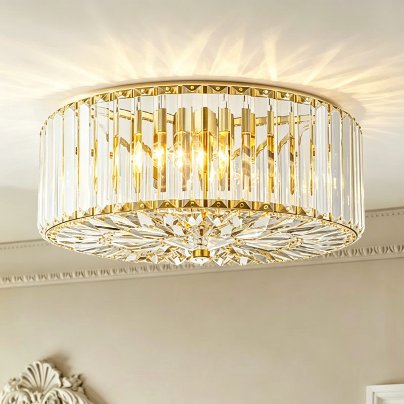 Plafonnier encastré en cristal 3 lumières Abrego