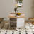Folding Dining Table, Drop Leaf Dining Table With Wheels And 2-Layer Storage Shelf, Space Saving Dining Table For Small Spaces, White And  Oak
