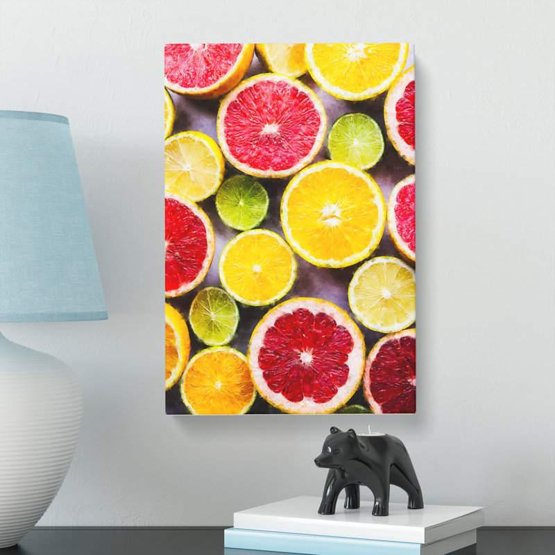 Sliced Citrus Fruits - Wrapped Canvas Painting, 76cm H x 50cm W x 3cm D
