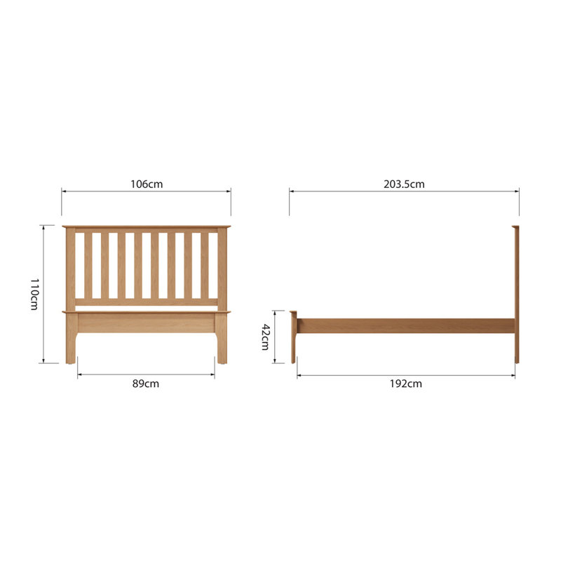 Bisbrooke 3'0 Slatted Bed
