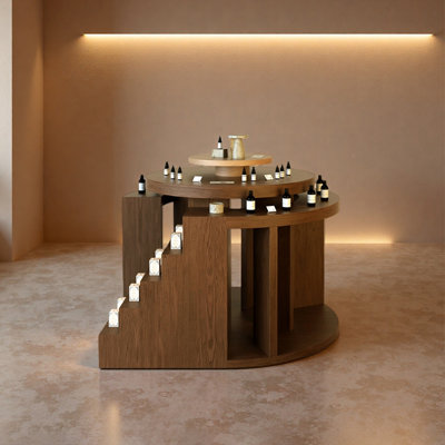 Multi-functional Wooden Circle Display Stand