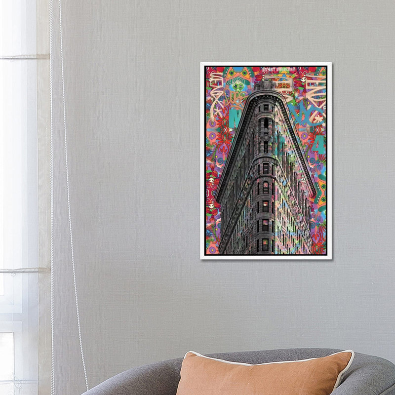 Flatiron by Dean Russo - Print on Canvas, 66.04 cm H x 45.72 cm W, White Framed