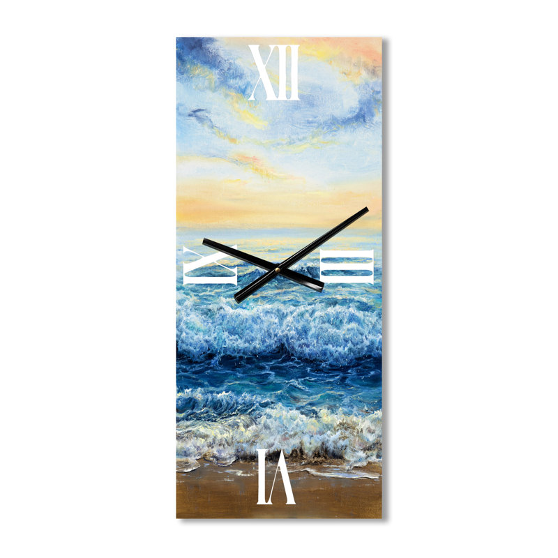 Horloge murale Ocean Waves at Dawn, Grand