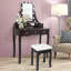 Ensemble de meuble-lavabo en bois massif avec tabouret et miroir Crandell-493424596
