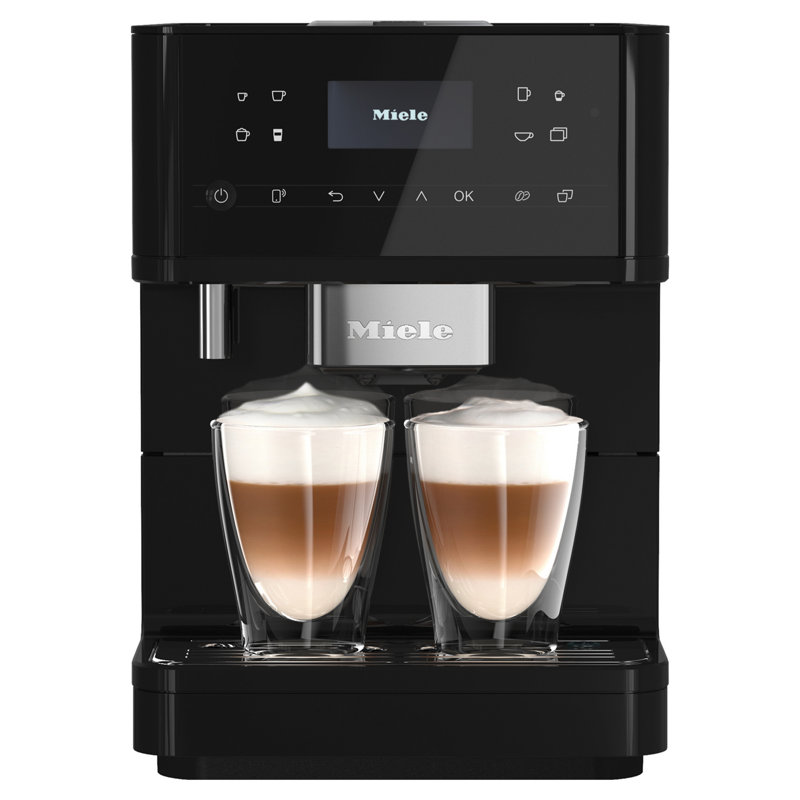 Miele CM 6160 Milk Perfection Automatic Wifi Coffee Maker & Espresso Machine Combo - Grinder, Milk Frother, Obsidian Black