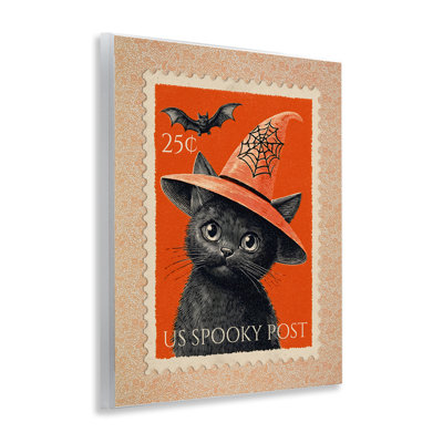 Vintage Black Cat Stamp Wall Plaque, design by Arlington Prints