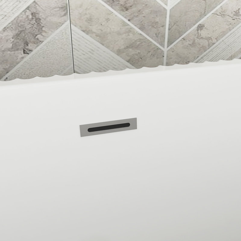 Baignoire de trempage autoportante en acrylique double avec trop-plein, Blanc