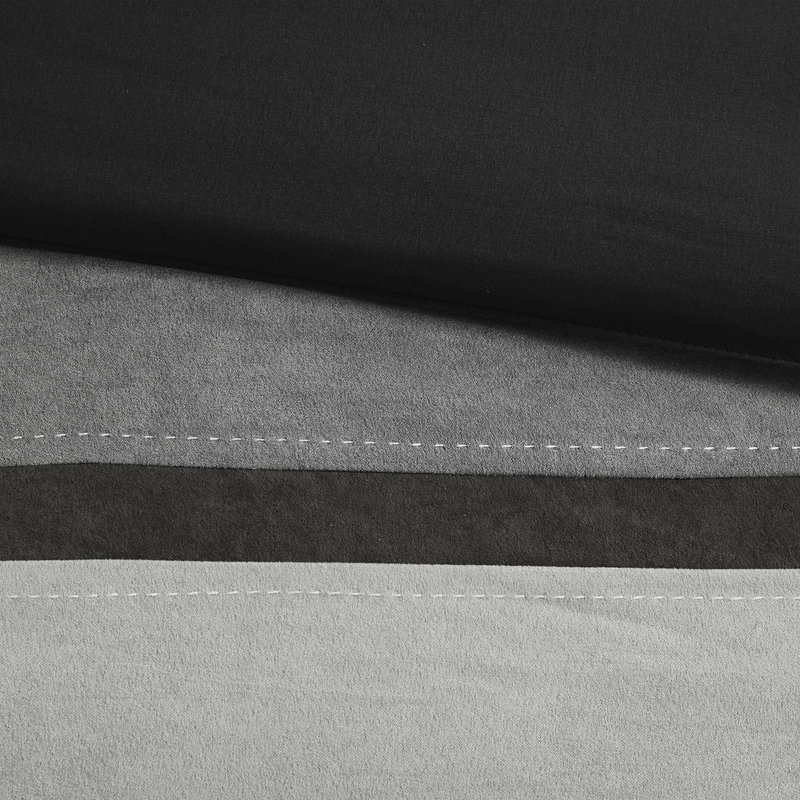 Ensemble d'édredon en faux suède 7 pièces, Édredon de très grande taille et 6 pièces suppl, Noir