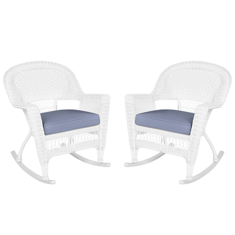 Chaise berçante en osier Raenesha, Blanc, Acier