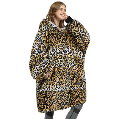 Catalonia Oversized Hoodie Blanket Sweatshirt, Wearable Fleece Giant Pullover for Men Women