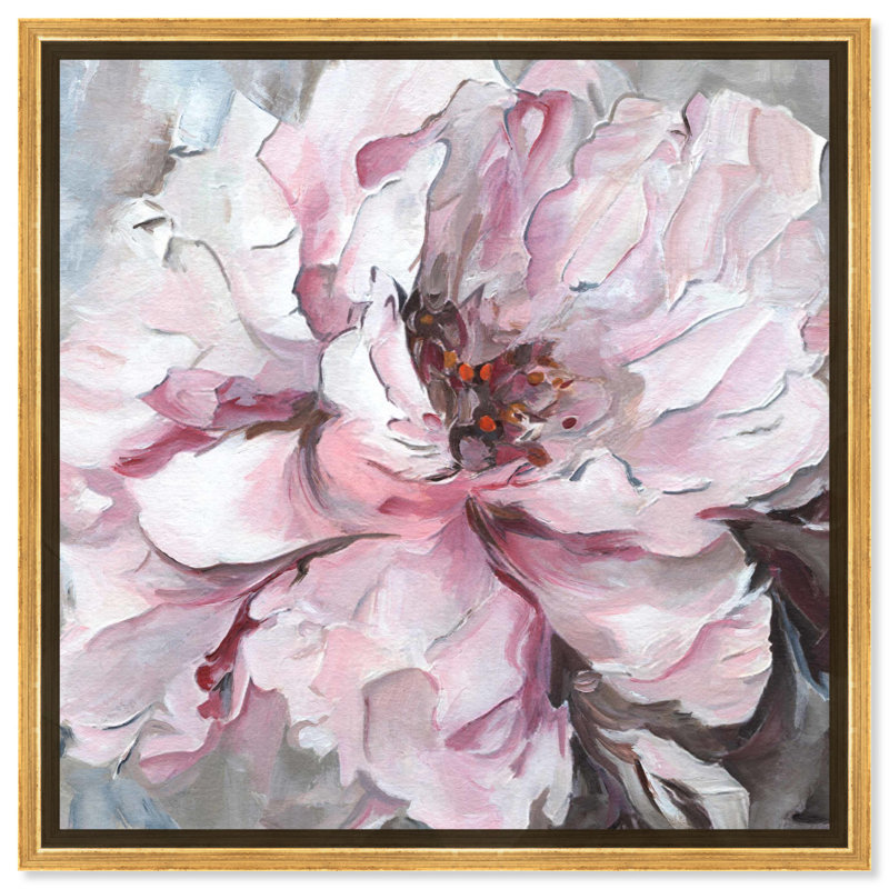«Joyful Flower Canvas Winter» par Art Remedy, H 13 po x l 13 po, Cadre noir