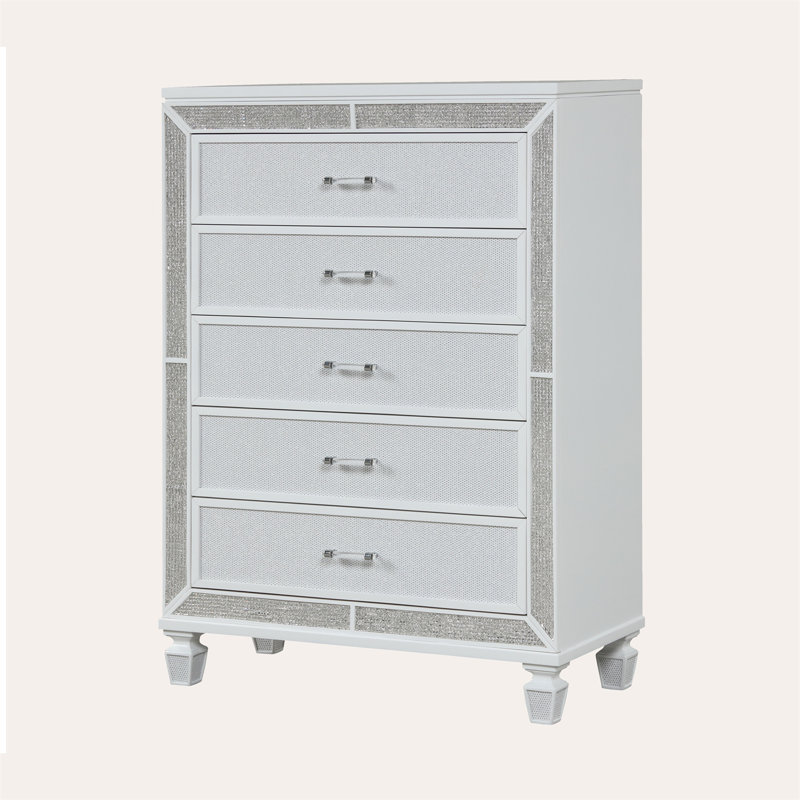 Commode 5 tiroirs l 37 po MIGGINS, Blanc