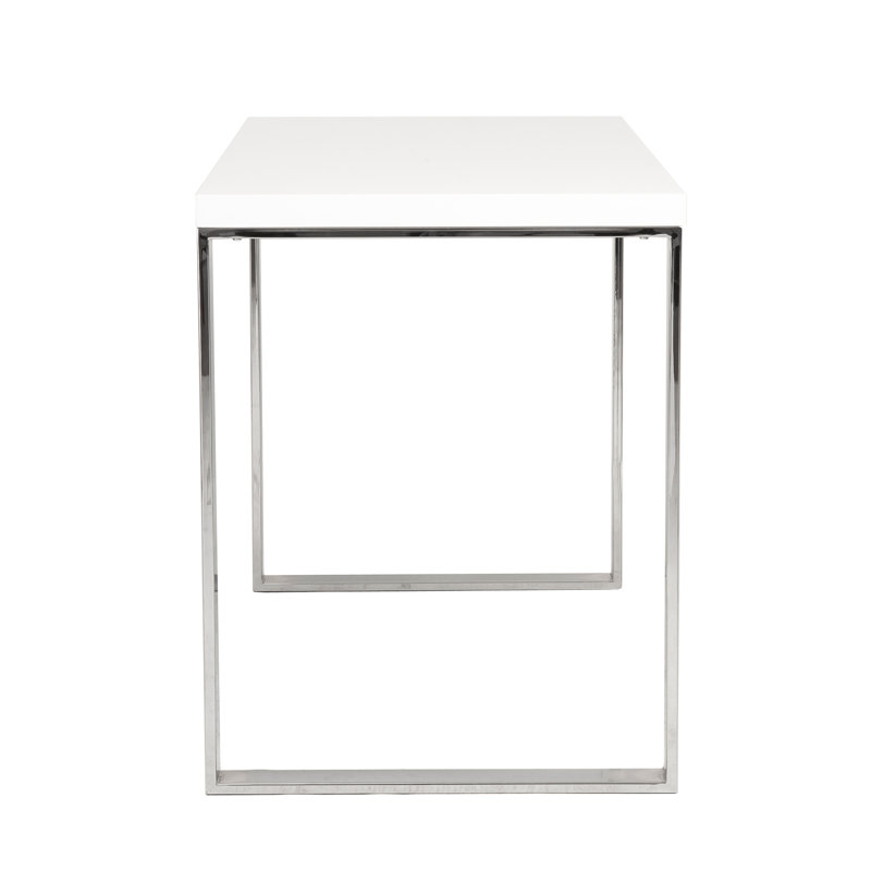 Malmesbury Metal Base Writing Desk, White Lacquer