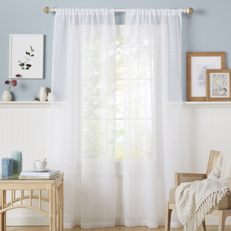 Sheer Curtain Pair, 38" W x 84" L